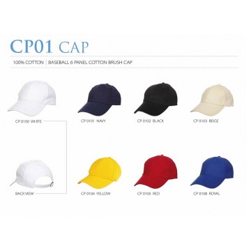 CP01 6 Panel Cotton Brush Cap with Brass Buckle Closure