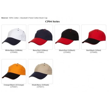 CP04 series 6 Panel Cotton Brush Cap