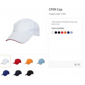 CP09 series Polyester 6 Panel Quick Dry Cap