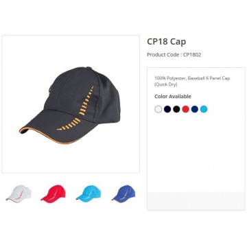 CP18 Series Polyester 6 Panel Quick Dry Cap
