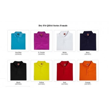 QD16 Series Plain Dry Fit Polo Shirt - Female