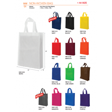 NW01xx A4 Non Woven Bag - Fully Stitched