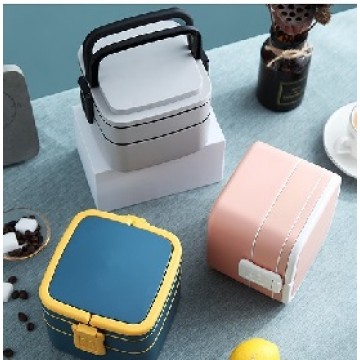 LB-34 Double Layer Lunch Box with Spoon