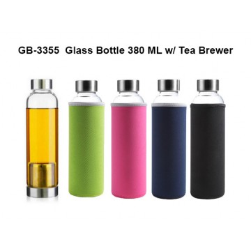 GB-3355 Glass Bottle - 380ml with Tea Brewer