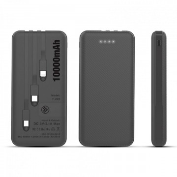 F-223 Powerbank with 3 Built-in Cable - 10000mAh