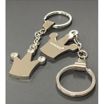 Customized Crown Metal Keychain wtih Gems