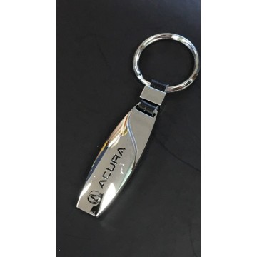 Customized Metal Keychain with PU Leather Strap - Acura