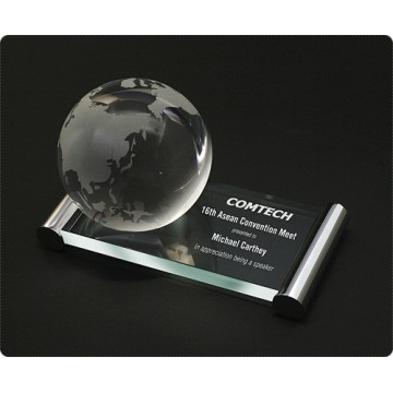 GA18 Globe on Metal Rod Glass Award