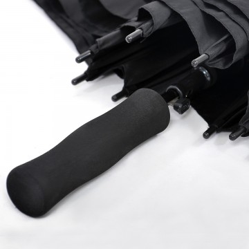 XL598PL Full Black Straight Handle Umbrella